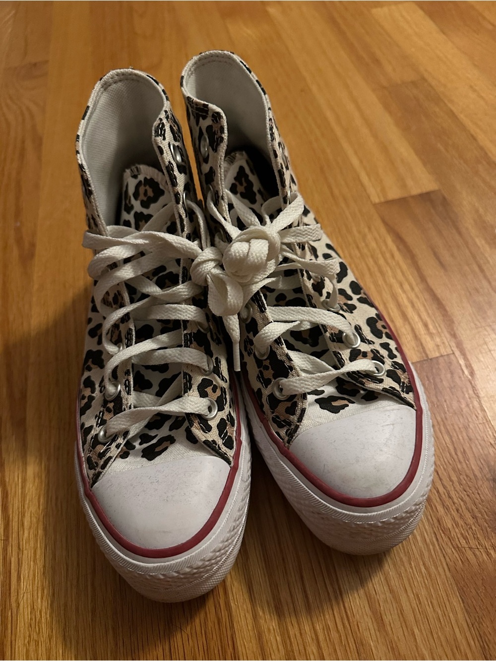Converse Leopard-Print High-Top Sneakers - Cream/Black/Brown